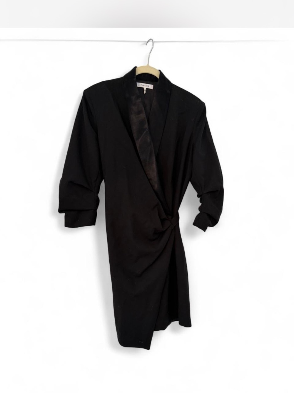 Frame Black Draped Wrap Dress